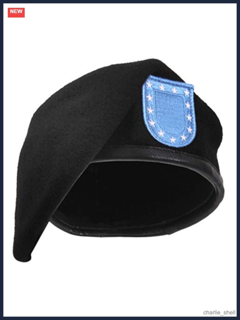 Military Beret with Blue Flash Wool Blend Inspections Ceremonies